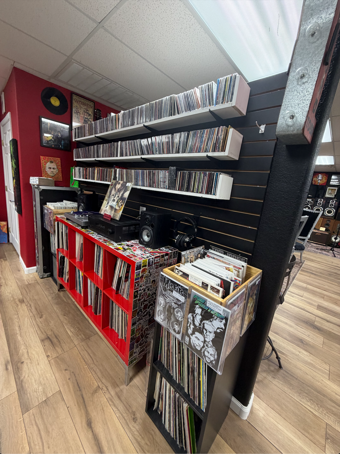 Vinyl spinning on a turntable